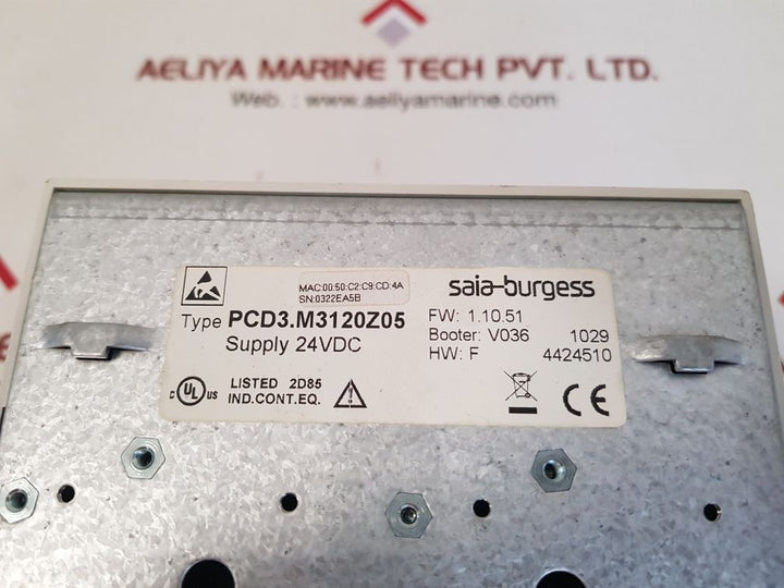 Saia-burgess pcd3.m3120z05 power supply with pcd3.w340 input module Used 