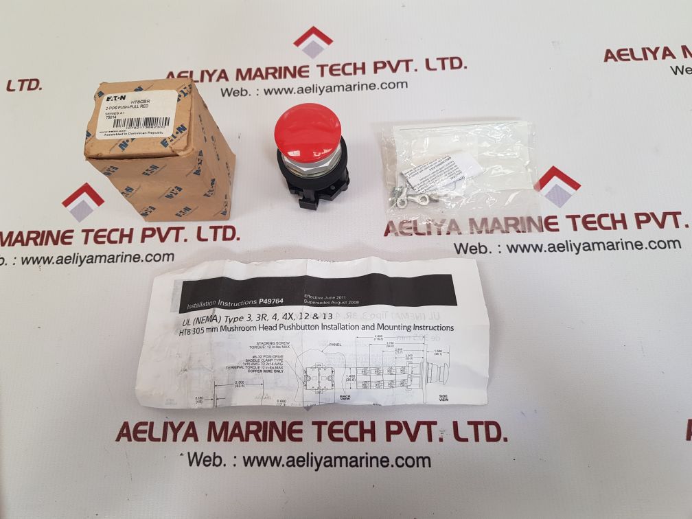 Eaton ht8cbr 2-pos push-pull red button