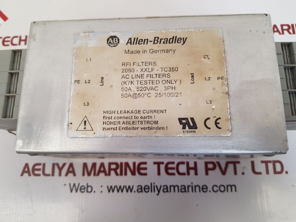 Allen-bradley 198785-q01 ac line filter model 2090-xxlf-tc350