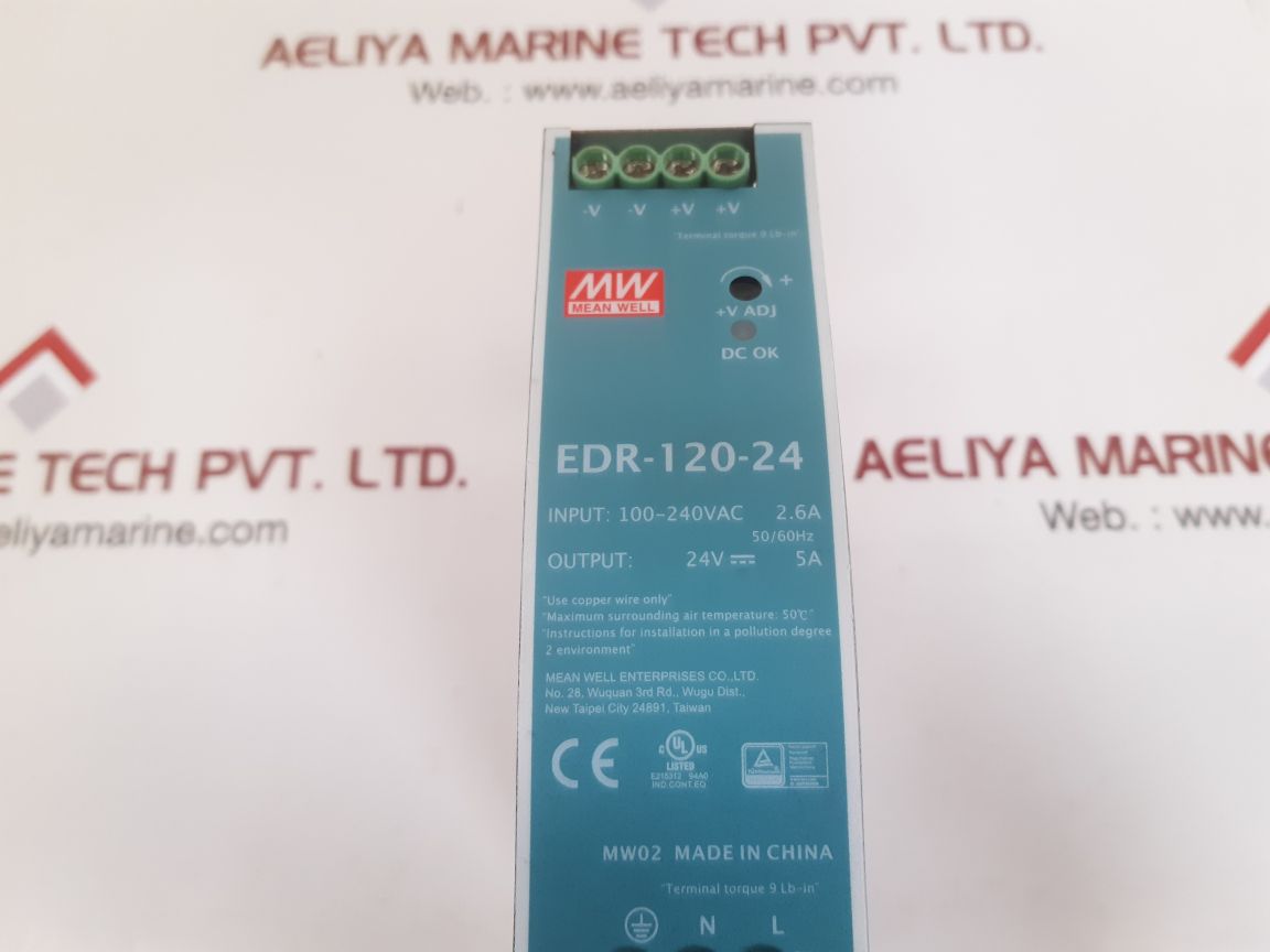 Mean well edr-120-24 single output rail power supply