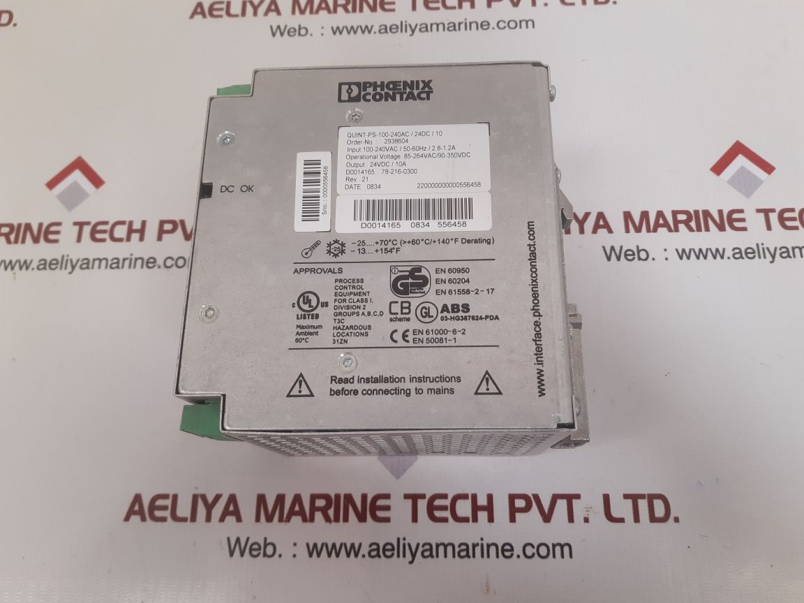 Phoenix contact quint-ps-100-240ac/24dc/10 power supply