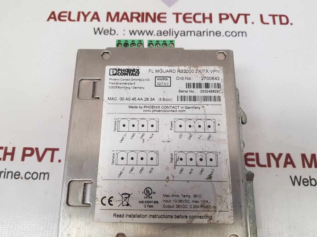 Phoenix contact mguard rs2000 tx/tx vpn router