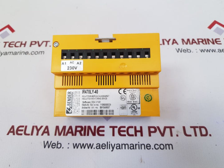 Bender ir470ly-40 a-isometer monitoring device b91048007