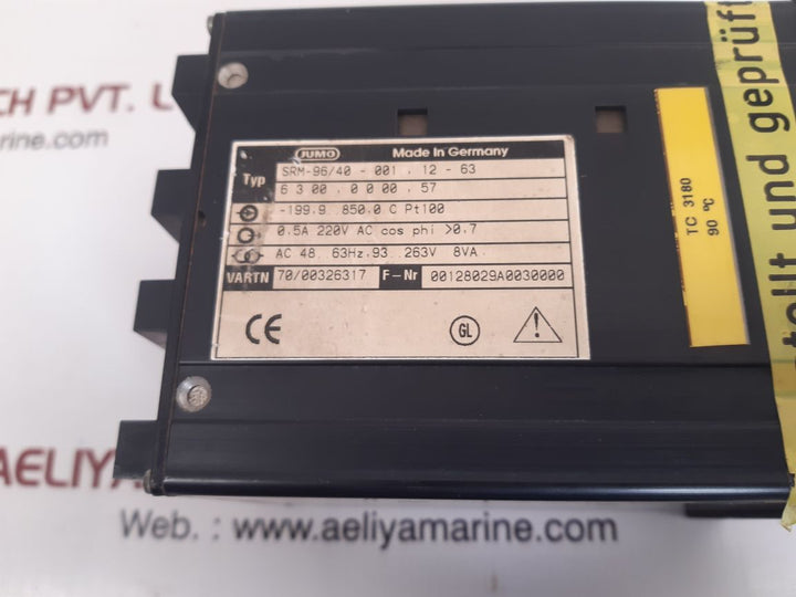 Jumo dicon sm srm-96/40-001, 12-63 temperature controller