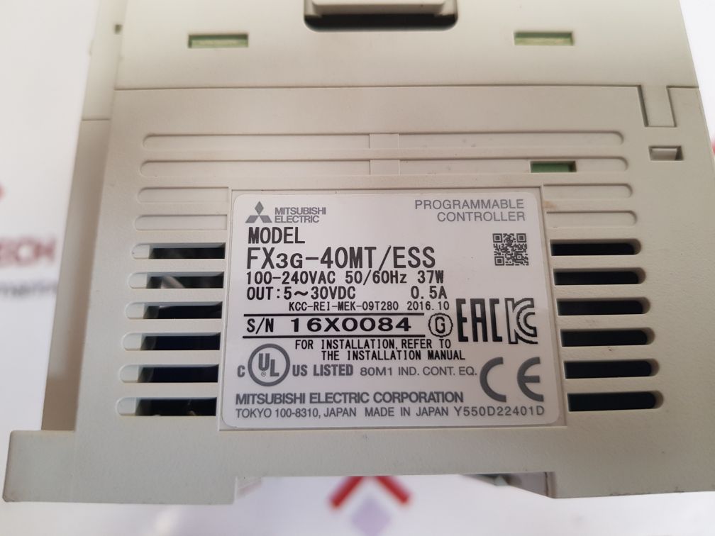 Mitsubishi melsec fx3g-40mt/ess programmable controller used