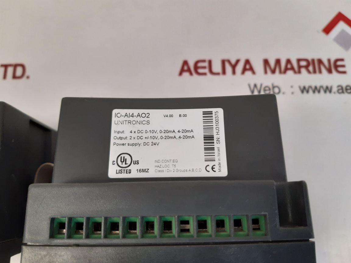 Unitronics io-ai4-ao2 expansion module with ex-a1 expansion adapter