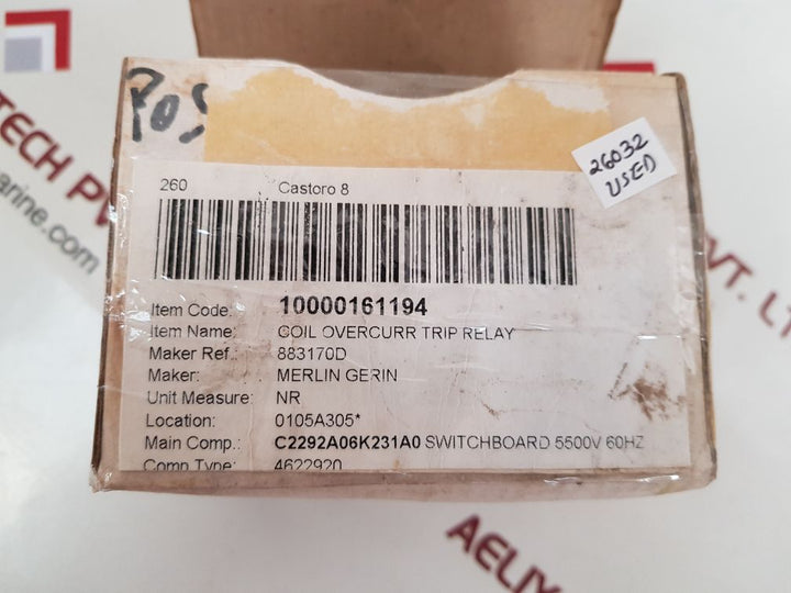 Merlin gerin 887191 circuit breaker trip coil

