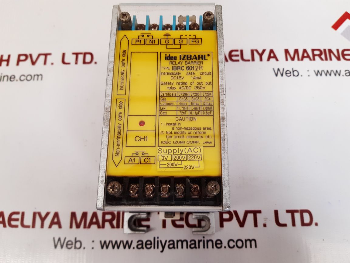 Idec ibrc 6012r relay barrier