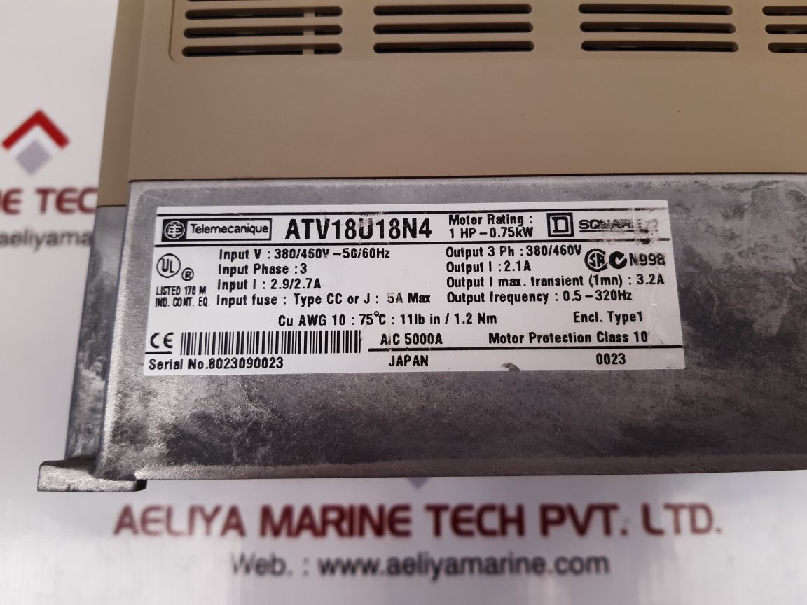 Telemecanique square d atv-18u18n4 altivar 18 ac drive