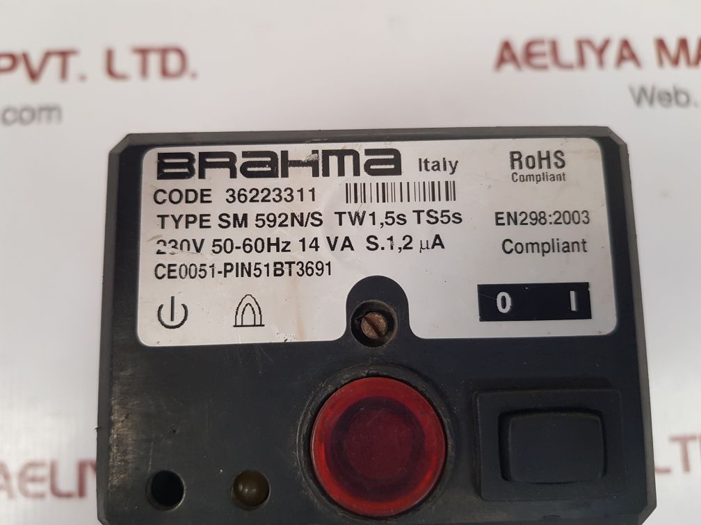 Brahma 36223311 control box sm 592n/s tw1,5s ts5s burner controller
