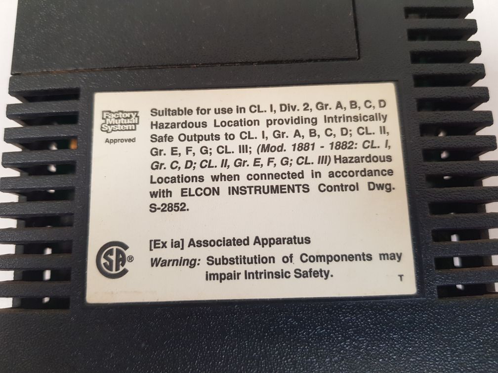 Elcon series 1000 isolated barrier transmitter 1023-a-0-0242-ff(y)