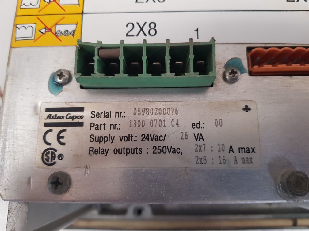 Atlas copco 1900 0701 04 electrical display controller panel