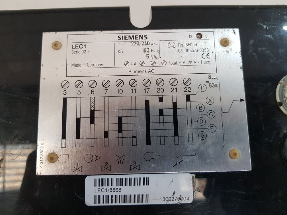 Siemens lec1/8868 controller ce-0085ap0353
