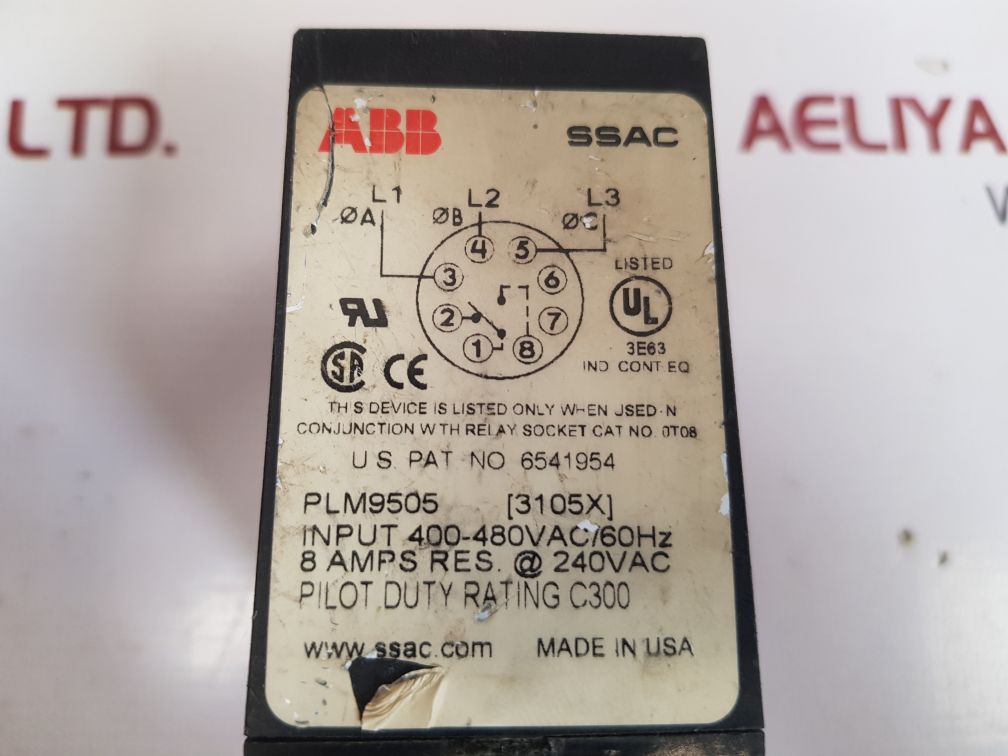 Abb ssac plm9505 3~ voltage monitor relay