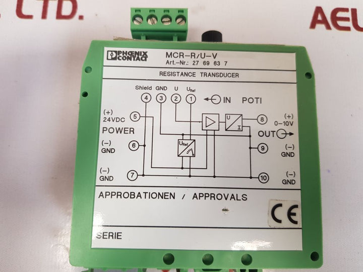 Phoenix contact mcr-r/u-v resistance transducer 2769637