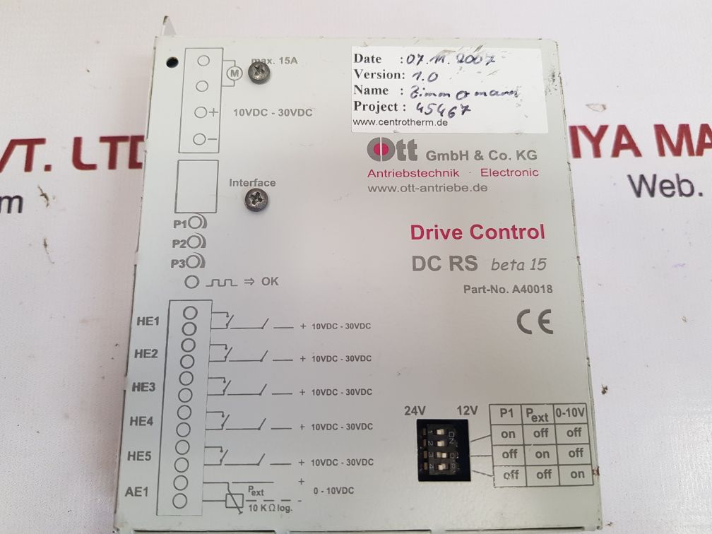 Ott dc rs beta 15 drive control a40018 