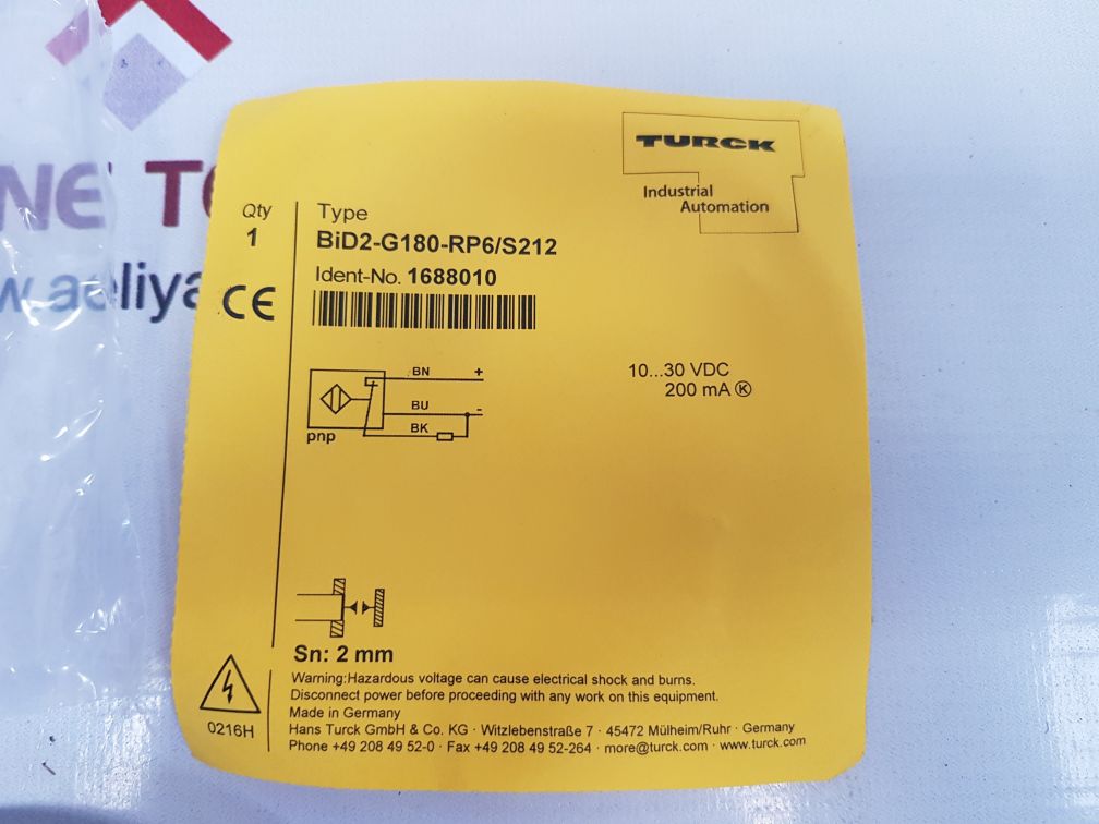 Turck bid2-g180-rp6/s212 barrel with cable 1688010