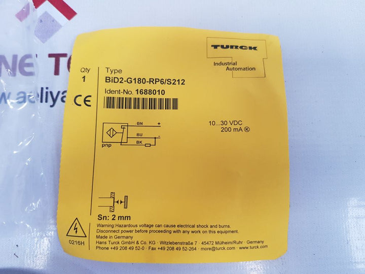 Turck bid2-g180-rp6/s212 barrel with cable 1688010