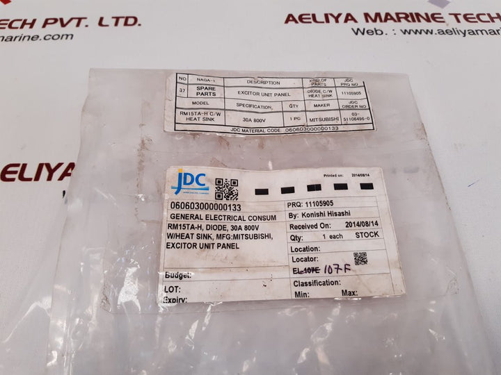 Mitsubishi rm15ta-h f2202eg excitor unit panel
