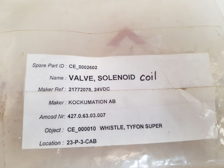 Kockum sonics 24 vdc solenoid coil 