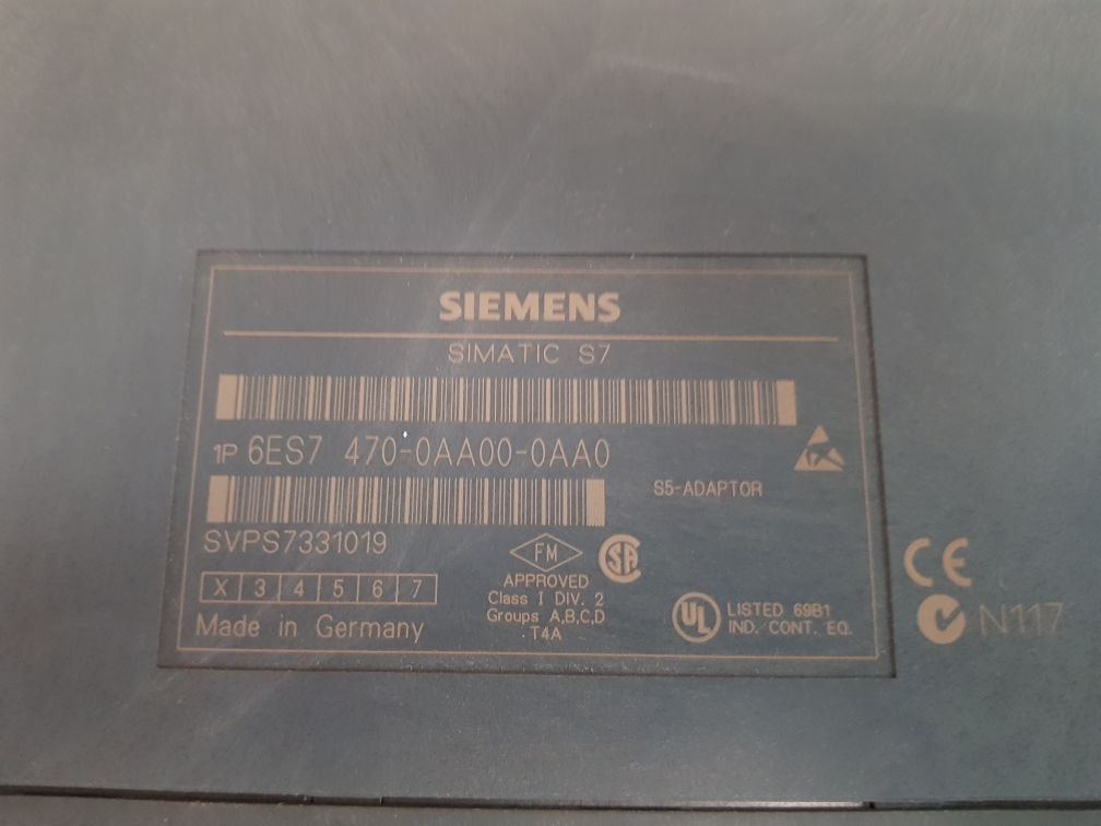 Siemens s5-adaptor 6es7 470-0aa00-0aa0 controller 470-0aa00-0aa0
