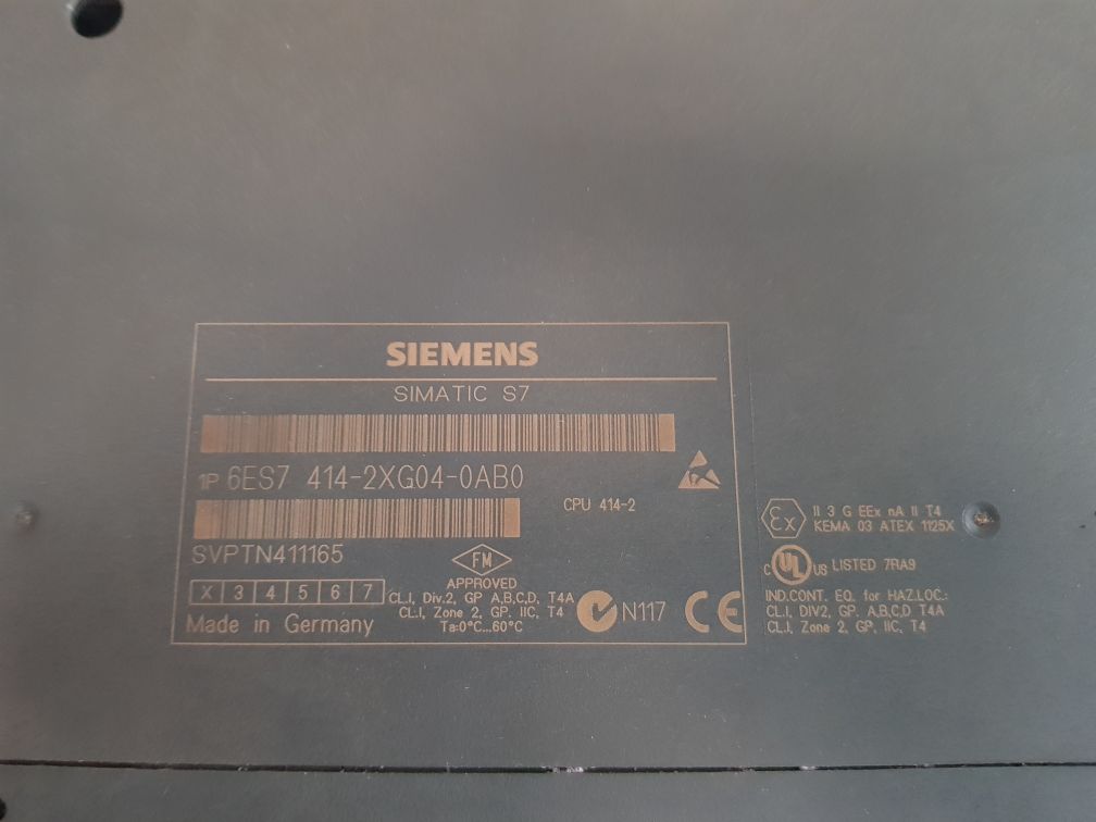 Siemens simatic s7 6es7 414-2xg04-0ab0 plc module