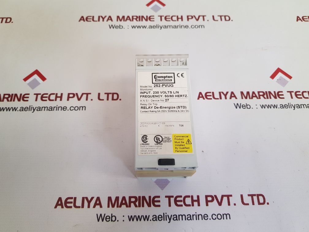 Crompton protector 252-pvug relay de-energize(std)