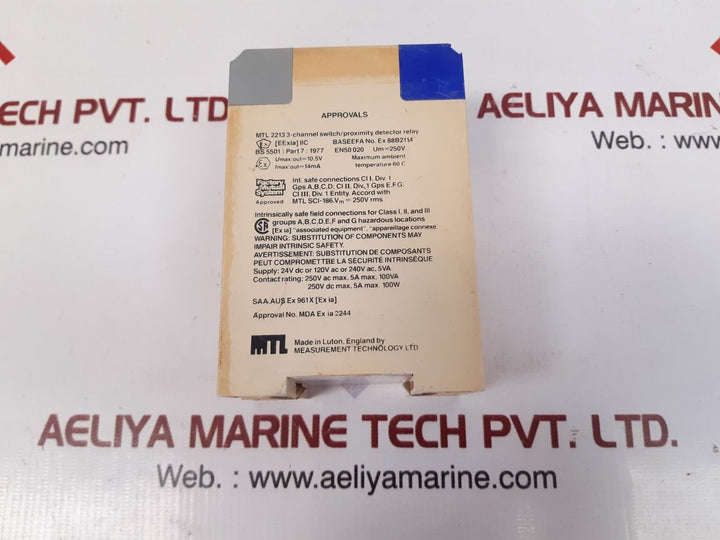 Measurement technology mtl2213 channel switch detector relay