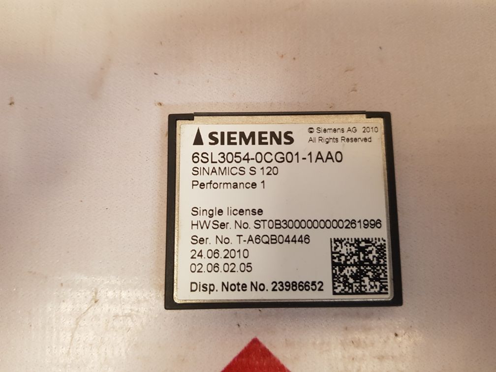 Siemens 6sl3054-0cg01-1aa0 memory card