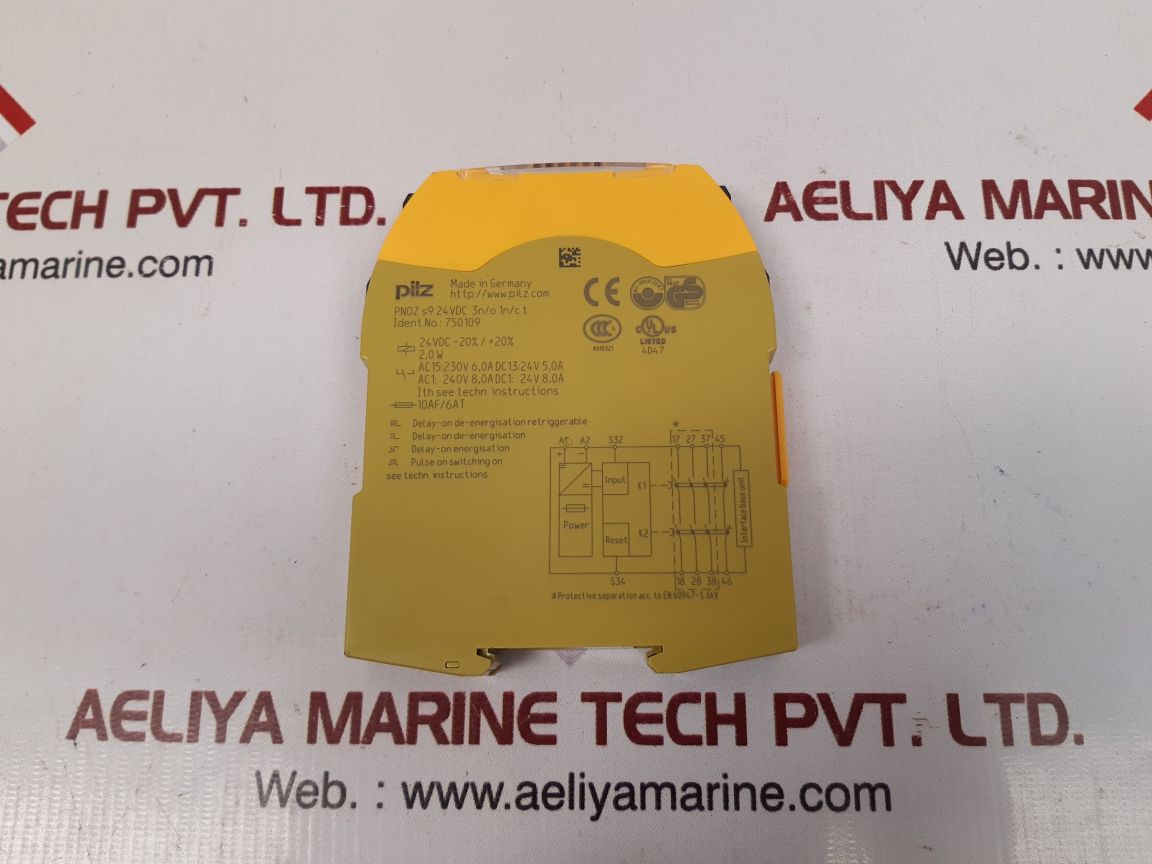 Pilz pnoz s9 24vdc 3n/o 1n/ct safety relay