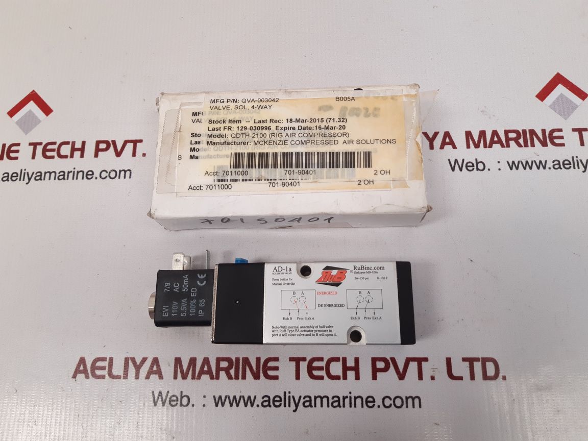 Rub ad-1a solenoid valve 36-150 psi 4-way