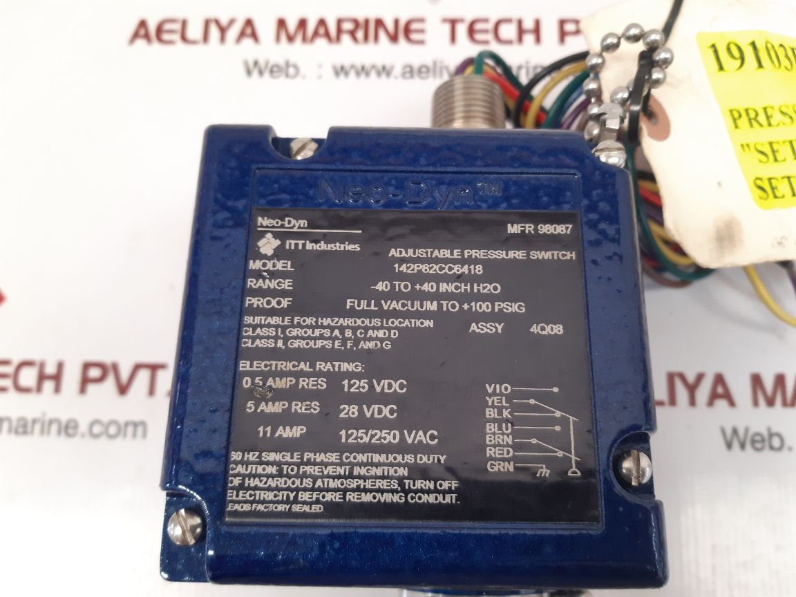 Itt neo-dyn 142p82cc6418 adjustable pressure switch