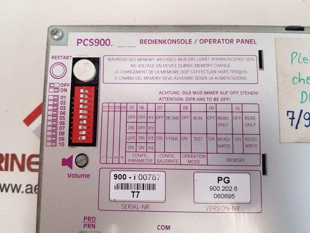 Lauer pcs 900 topline midi operator panel