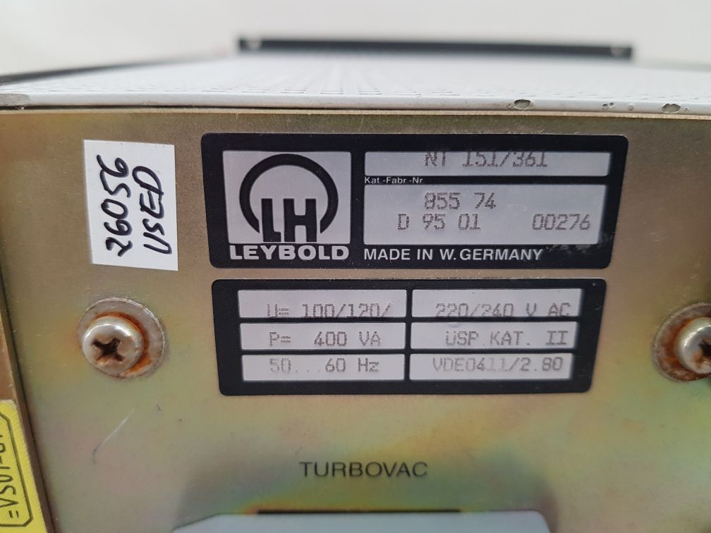 Leybold turbotronik nt 151/361 turbovac controller
