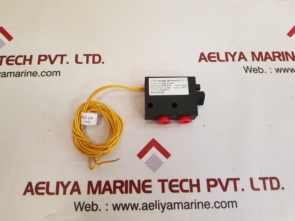 Orange research 1002-e1029 control valve 3000 psi 129596-002 new