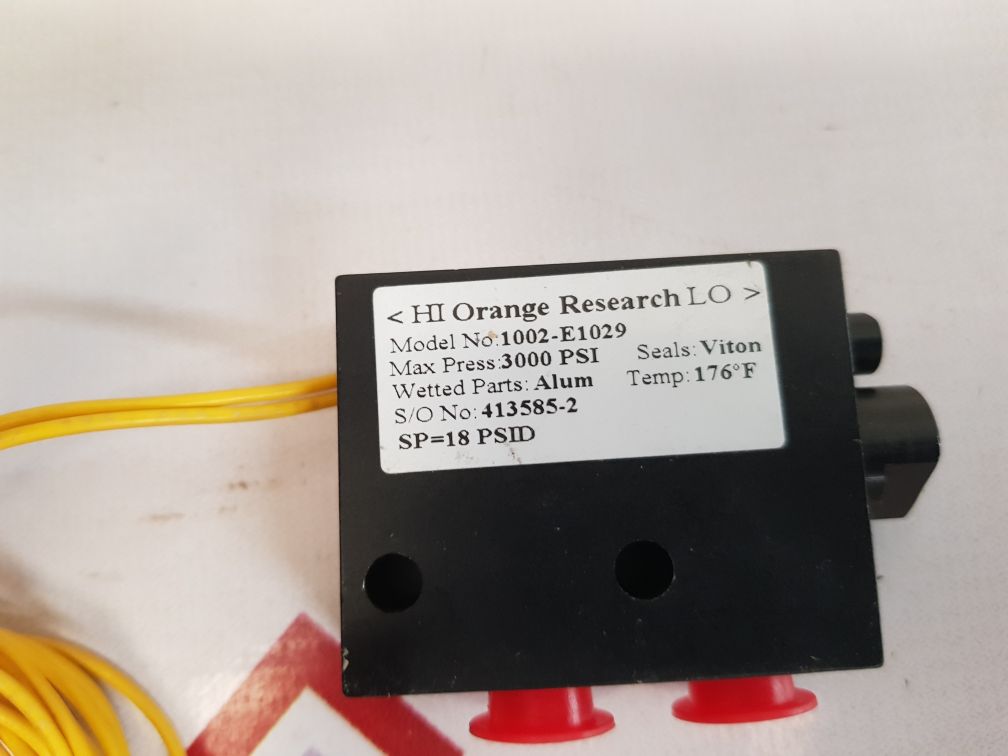 Orange research 1002-e1029 control valve 3000 psi 129596-002 new