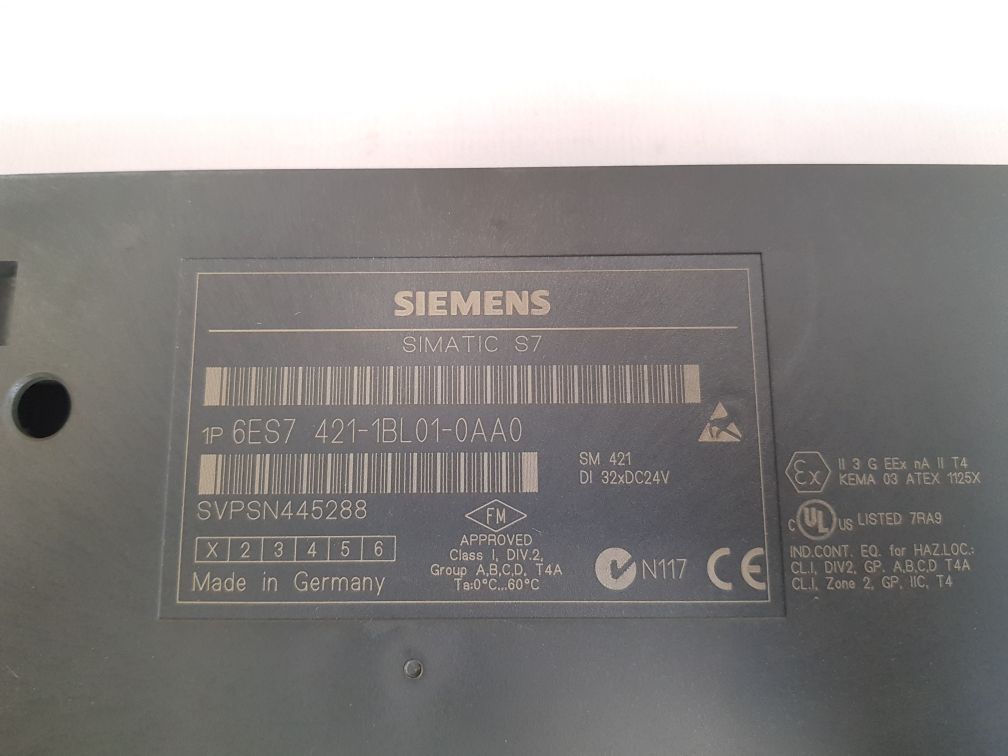Siemens 6es7 421-1bl01-0aa0 simatic s7 input module svpsn445288 used