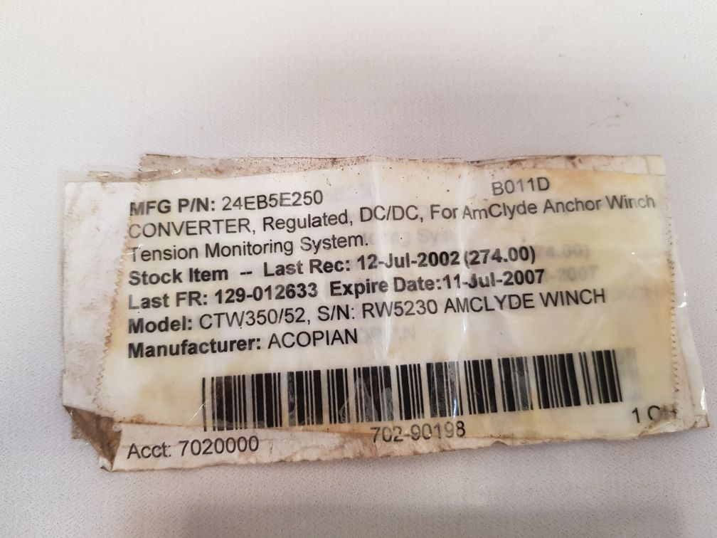 Acopian 24eb5e250 regulated dc to dc converter