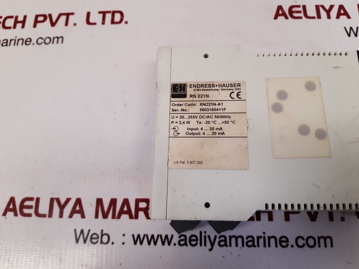 Endress+hauser rn221n-a1 feed separator