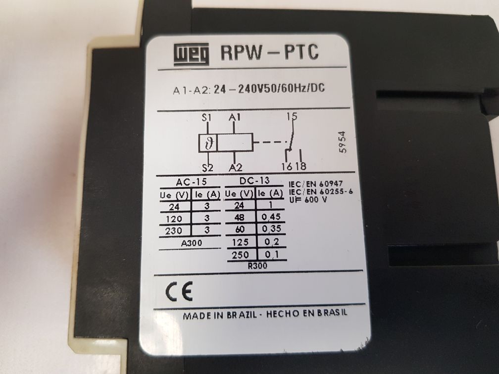 Weg rpw-ptc-e05 thermistor protector relay