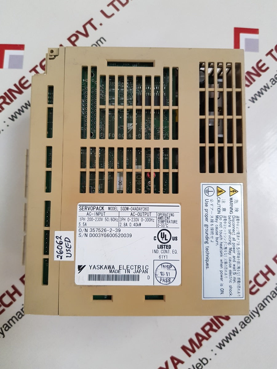 Yaskawa sgdm-04aday360 servo driver 2.8a 0.40kw
