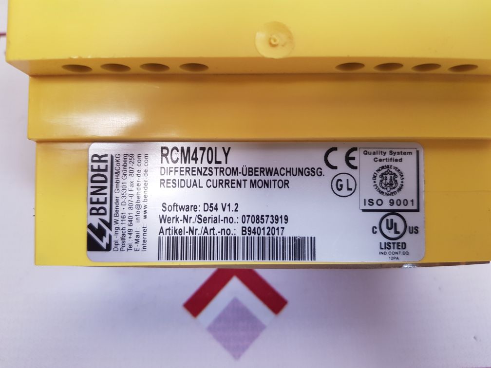 Bender rcm470ly residul current monitor