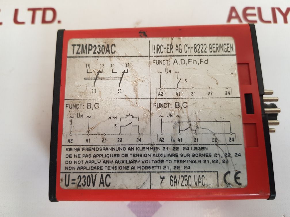 Bircher tzmp230ac time delay relay