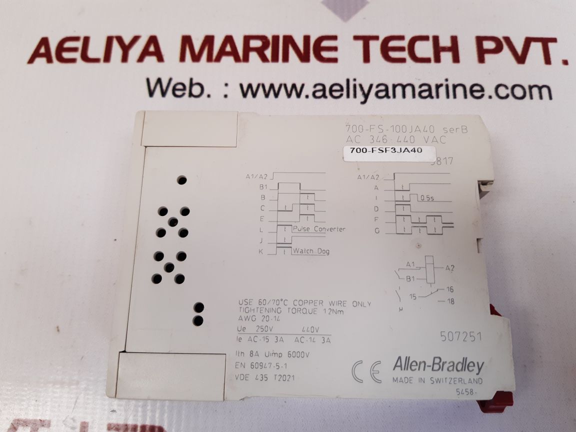 Allen-bradley fsf3 time relay 700-fs-100ja40