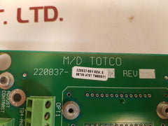 M/d totco 220837-001 pcb card Used 
