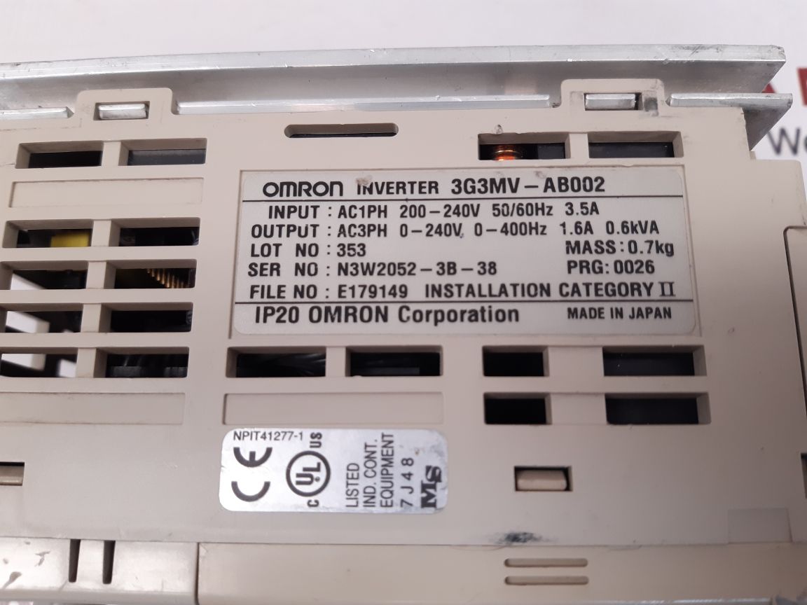 Omron 3g3mv-ab002 inverter drive 