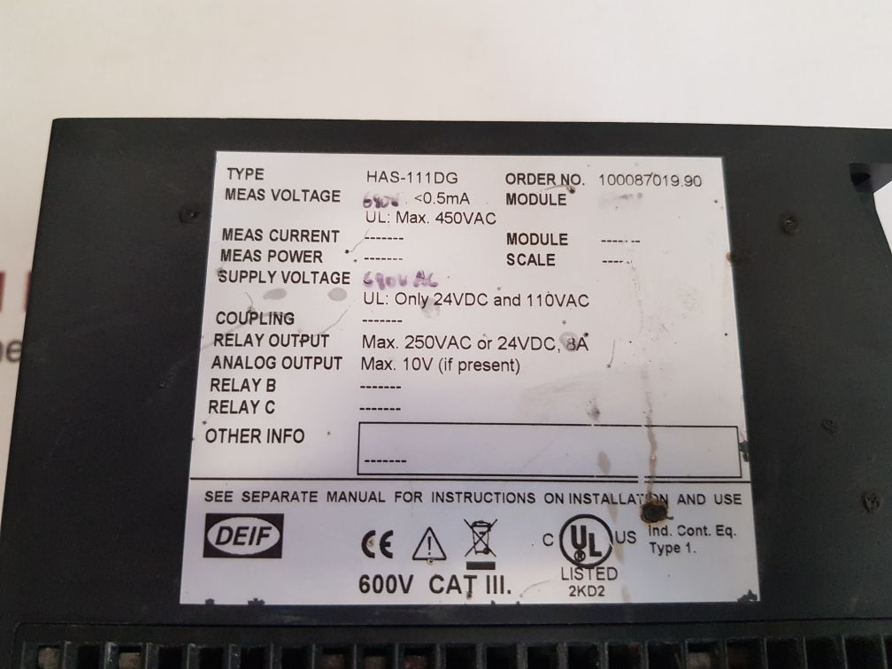 Deif has-111dg synchronization & circuit breaker closing 100087019.90