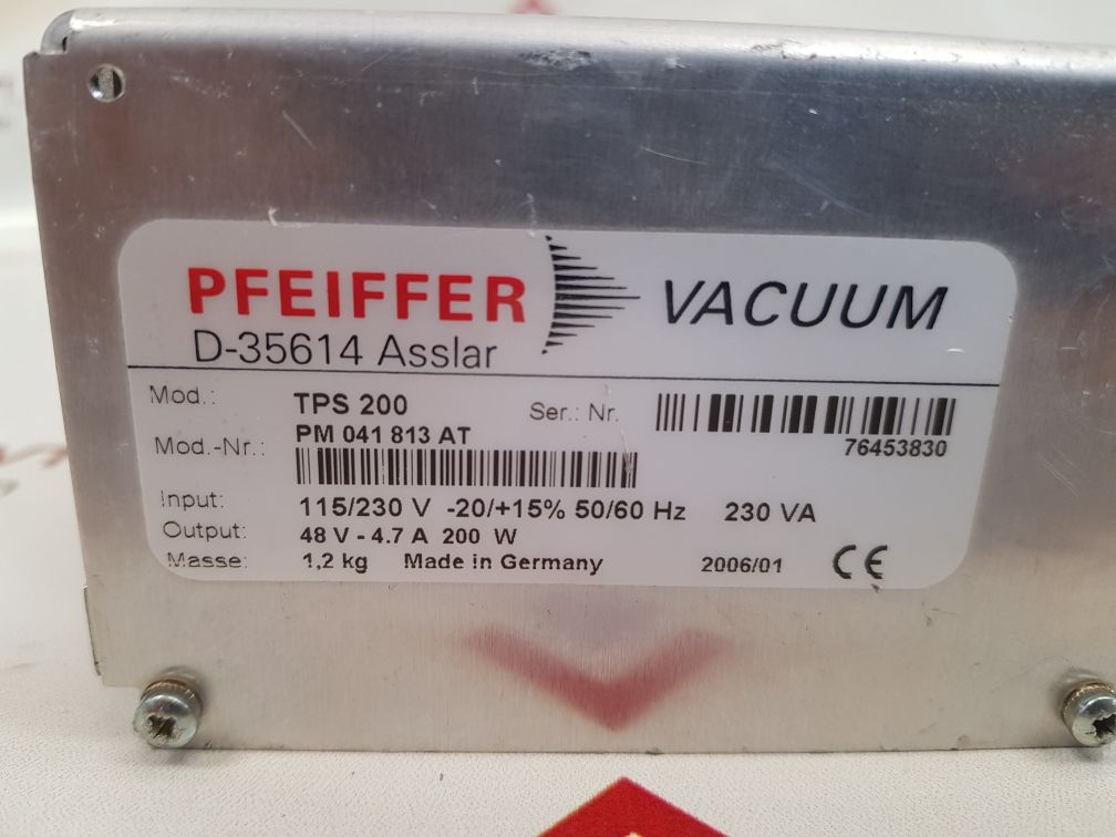 Pfeiffer vacuum tps 200 turbo pump power supply pm 041 813 at