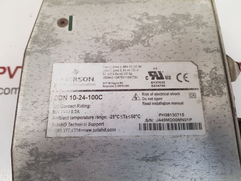 Emerson sdn 10-24-100c sola power supply