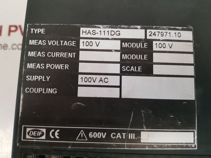 Deif has-111dg synchronization & circuit breaker closing 247971.10 Used